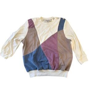 Teddi crewneck vintage patchwork design with SHOULDER‎ PADS